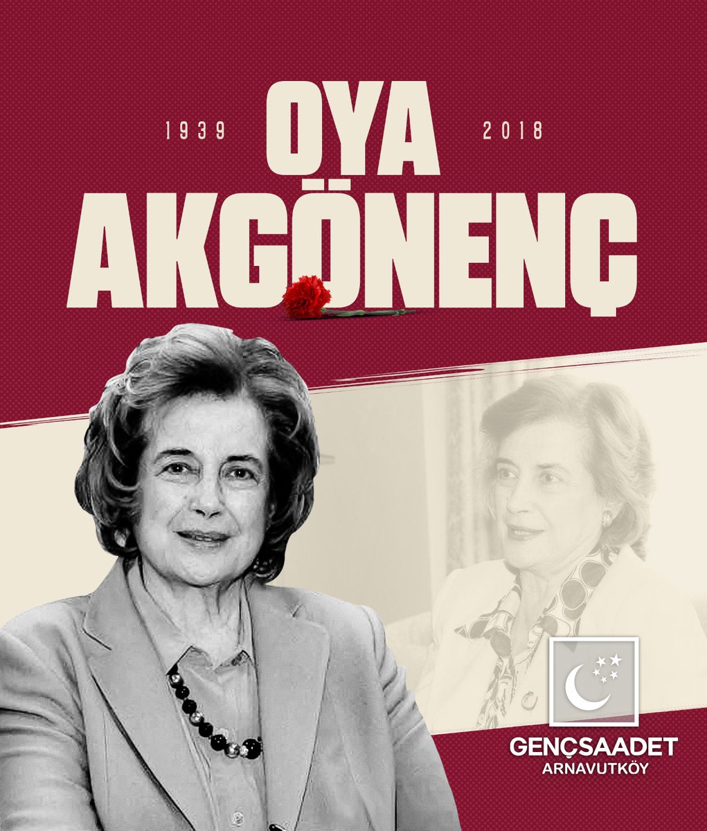 Genel İdare Kurulu Üyemiz, Ankara Milletvekilimiz Oya Akgönenç Hanımefendi'yi vefatının seneidevriyesinde rahmetle anıyoruz.
