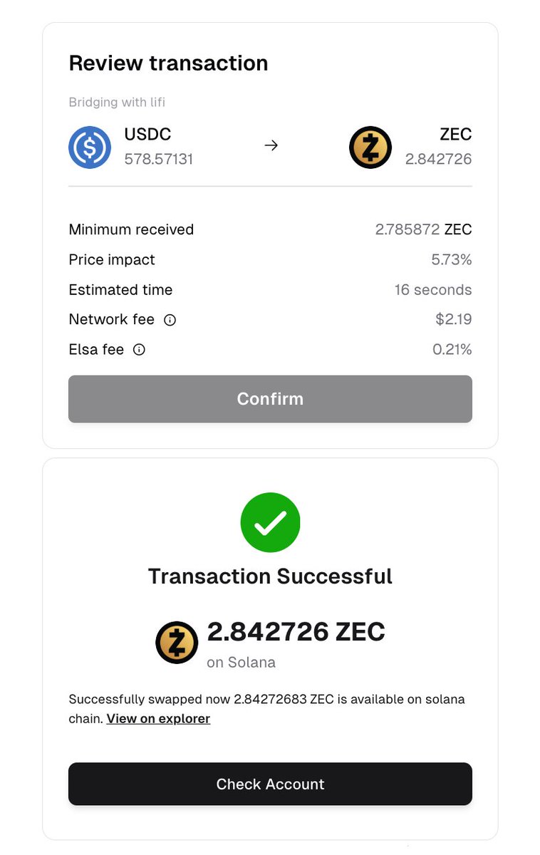 HeyElsaAI's tweet image. Now swap Unstoppable Private Money effortlessly on Elsa 🛡️
Also, zElsa
