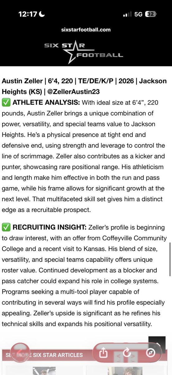 Thank you to <a href="/6starfootballKS/">Six Star Football | KANSAS</a> for the write ups!