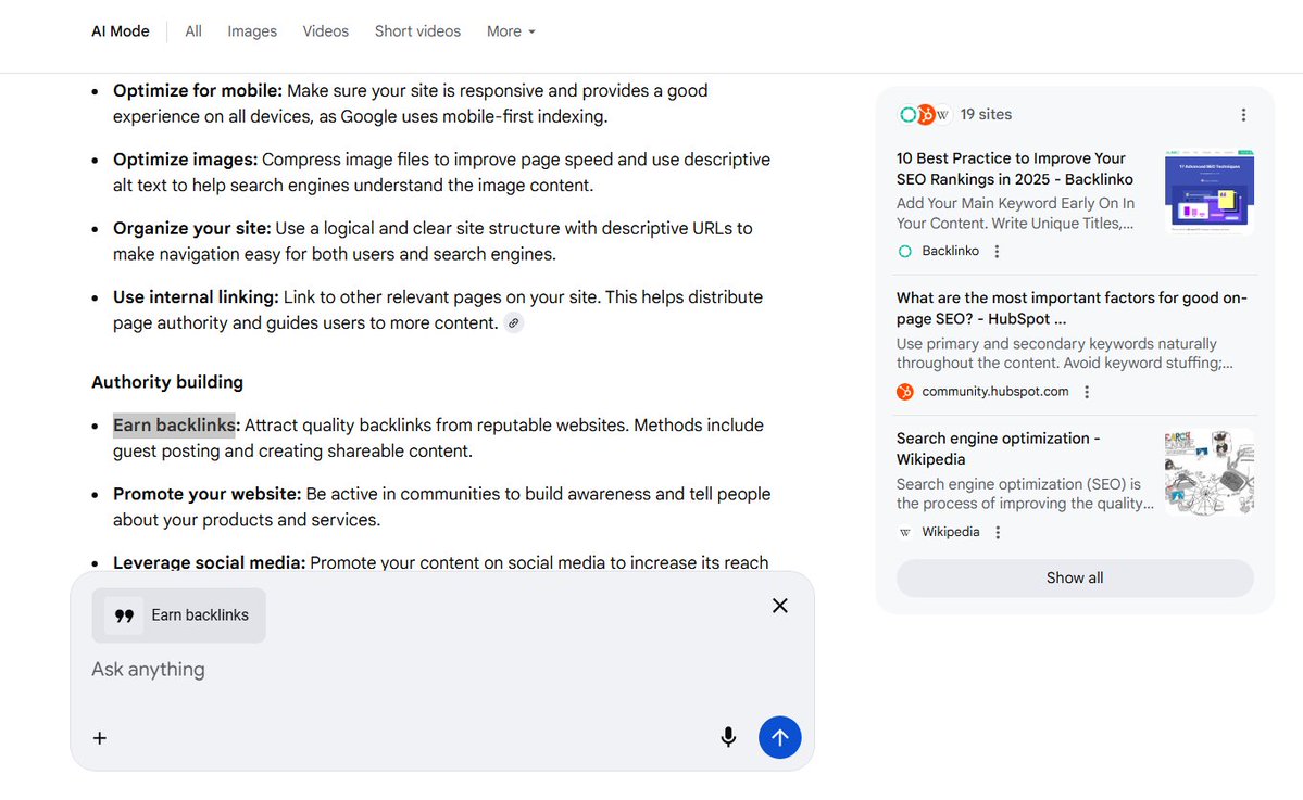 rustybrick's tweet image. ICYMI: Google AI Mode text selection with follow up questions seroundtable.com/google-ai-mode…