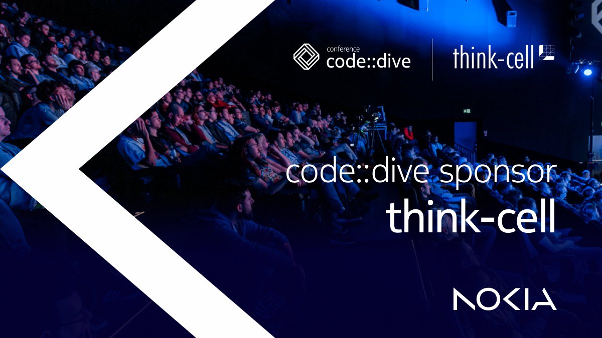 code_dive_pl's tweet image. Meet our #Sponsor: think-cell! 🚀
Built in state-of-the-art C++, it deeply integrates Microsoft Office to integrate seamlessly with PowerPoint - adding a ribbon packed with time-saving tools for impactful slides.
During #codedive, swing by their networking zone. See you there!