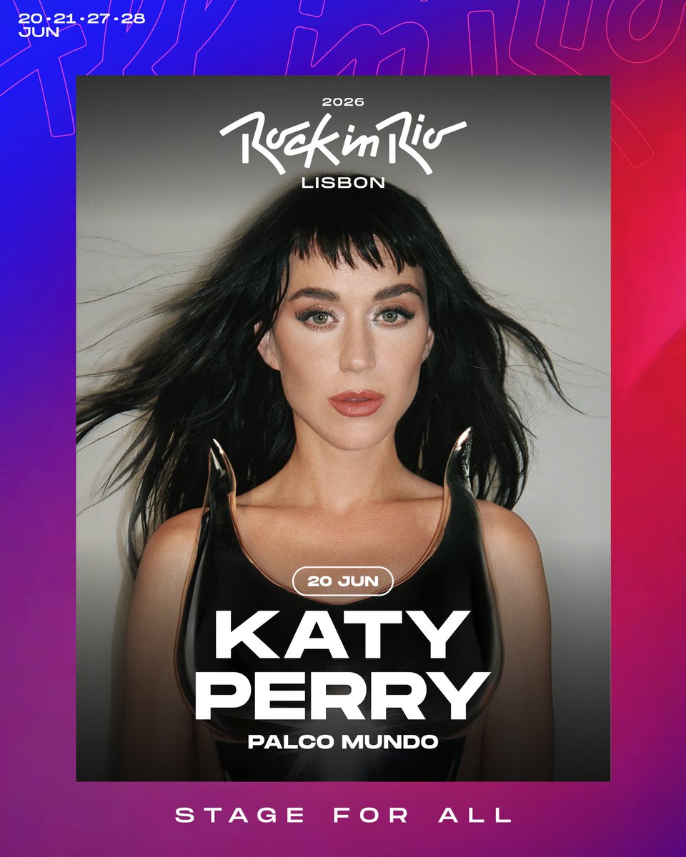 PopCrave's tweet image. Katy Perry and Linkin Park are both set to headline Rock In Rio Lisbon in June 2026.