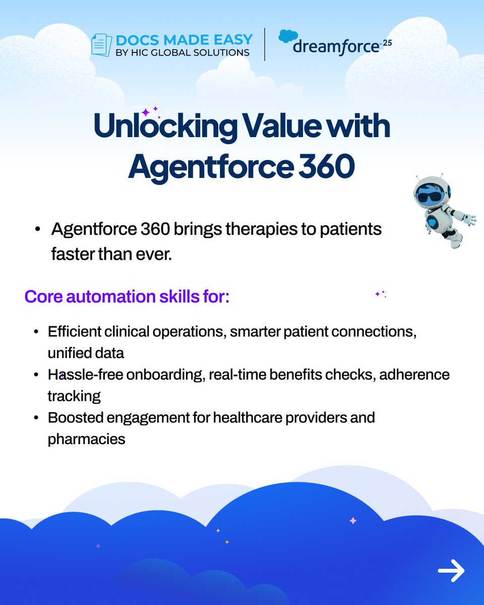 MadeDocs's tweet image. The Agentic Life Sciences Revolution is here.

From clinical trials to patient care -Agentforce 360 is redefining speed, intelligence, and trust in healthcare innovation.

@salesforce @Dreamforce  #Agentforce360 #LifeSciences #AIInnovation #SalesforceAI