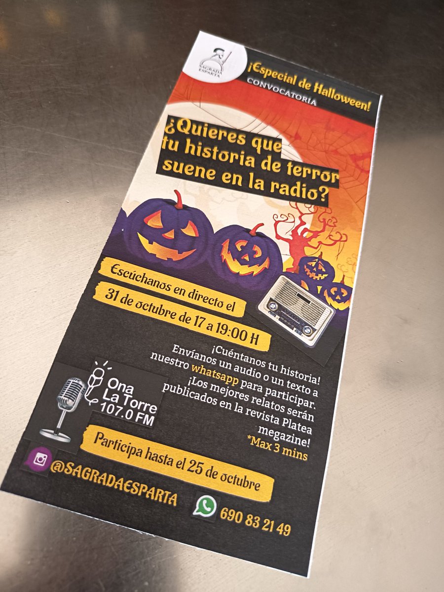 Envieu-nos les vostres històries de por! Feu-nos el programa! És lo que feia La Segona Hora durant anys i bé que us agradava. Peteu-nos el WhatsApp, tuiters!