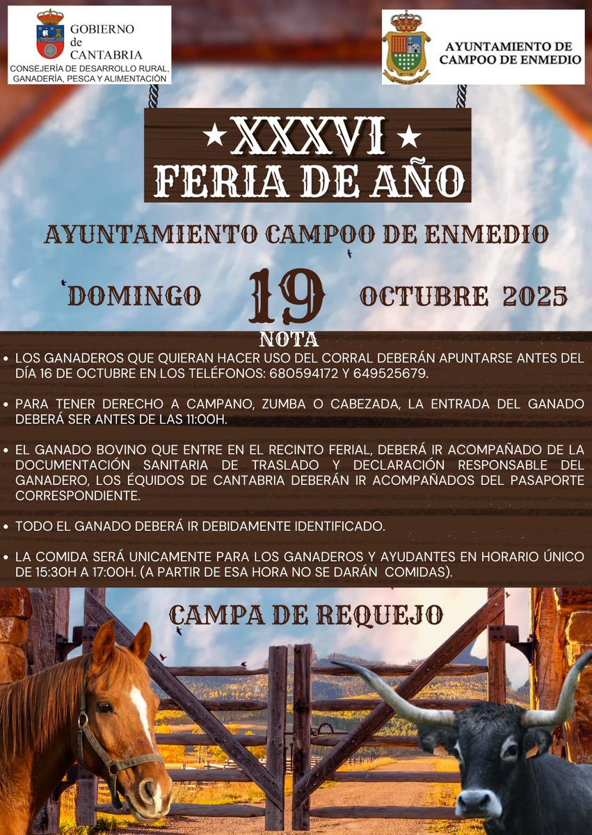 afca_es's tweet image. No podemos empezar el finde sin echar un ojo a los interesantes planes de nuestra Agenda
afca.es/agenda
#ganadería #ferias #mercadodegranjeros #alimentación #productosdeCantabria #sabeanorte