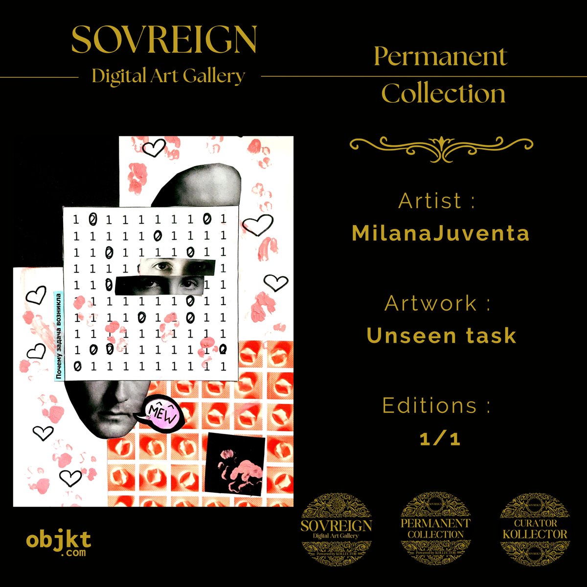 KOLLECTOR ♚ OFFICIAL (@kollector_og) on Twitter photo SOVREIGN GALLERY NEW SALE
"Unseen task" by <a href="/MJuventa/">MilanaJuventa 🐾 Ordinals⚡️mjuventa.eth/tez</a> SOLD for 666 tez to <a href="/FlyingBeagle_/">FlyingBeagle "Abu Alya"</a>
Artwork link Sovreign Gallery :
objkt.com/tokens/KT1FYCp… SOVREIGN GALLERY NEW SALE
"Unseen task" by <a href="/MJuventa/">MilanaJuventa 🐾 Ordinals⚡️mjuventa.eth/tez</a> SOLD for 666 tez to <a href="/FlyingBeagle_/">FlyingBeagle "Abu Alya"</a>
Artwork link Sovreign Gallery :
objkt.com/tokens/KT1FYCp…