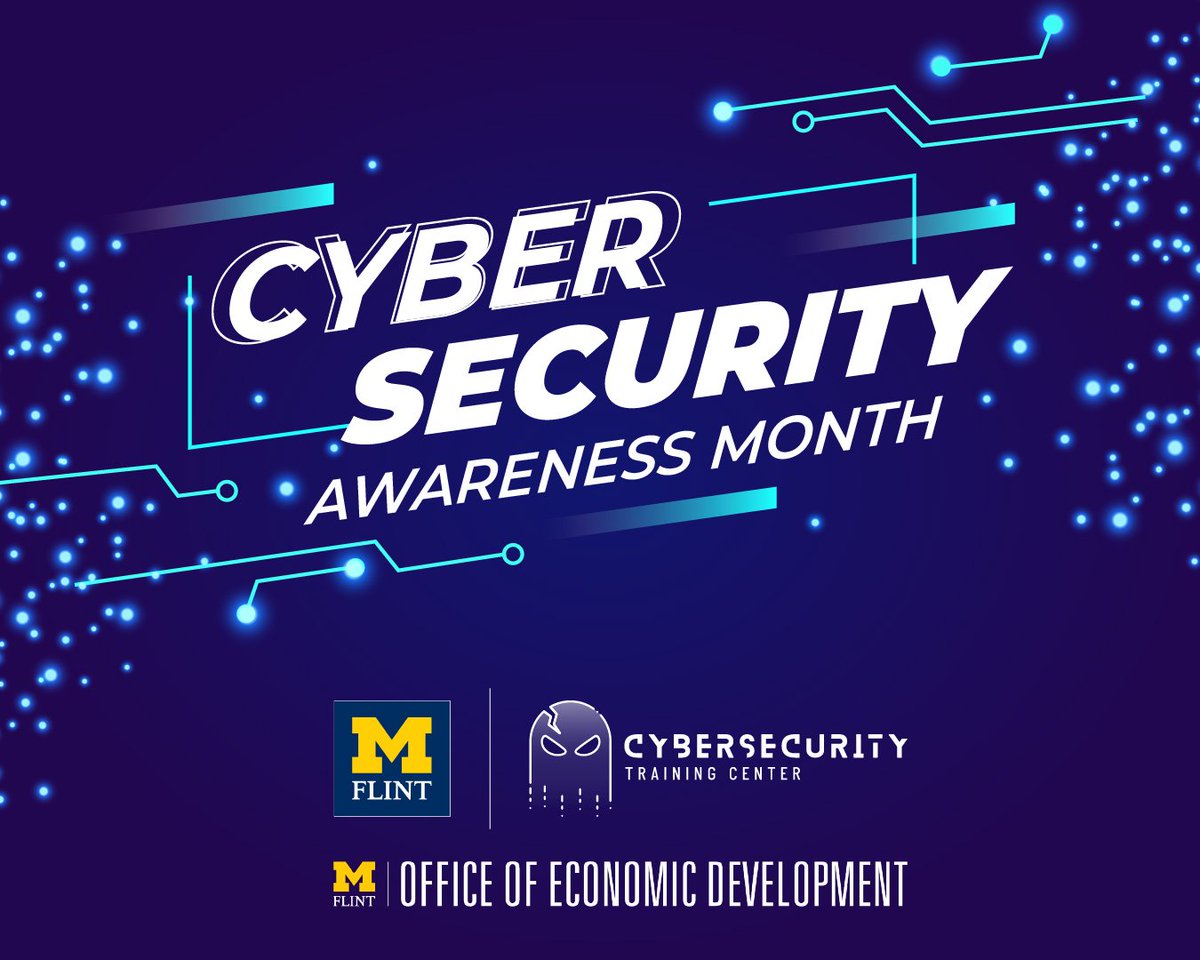 October is #CybersecurityAwarenessMonth!
💻 <a href="/UMFlint/">University of Michigan-Flint</a> offers training to help businesses stay secure, smart &amp; cyber-ready
🔐 Be prepared. Be trained. Be protected.
👉 Learn more: cybersecurityumflint.com
umflint.edu/cit/cybersecur…
Info Nic at ncuster@umich.edu