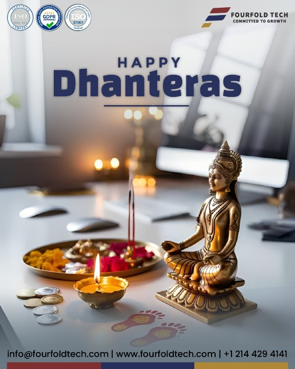 FourfoldTech's tweet image. May the divine light of Dhanteras illuminate your life with wealth, wisdom, and well-being.

#FourfoldTech #HappyDhanteras #Dhanteras2025 #FestivalOfLights #Prosperity #WealthAndWisdom #Innovation #GrowthMindset #TechForGood #DigitalTransformation