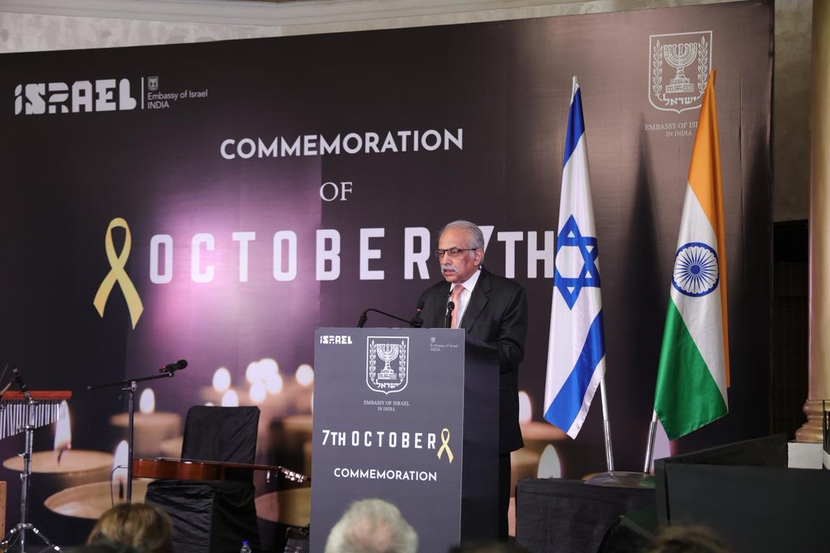 VGK_India's tweet image. I joined as Guest of Honour for the 7th October Commemoration, mourning the lives lost to terror and standing in steadfast solidarity with Israel. My deepest gratitude to Ambassador Reuven Azar for the heartfelt invitation—your compassion unites us in hope. #October7 #NeverForget