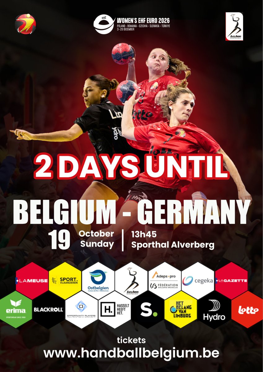 De nombreux tickets ont déjà été vendus pour le match de dimanche contre l'Allemagne, et le Belgian Café affiche même complet ! Mais il reste encore des tickets normaux. N'hésitez pas et venez soutenir les Black Arrows dimanche. 

matches.kbhb.tickoweb.be/selection