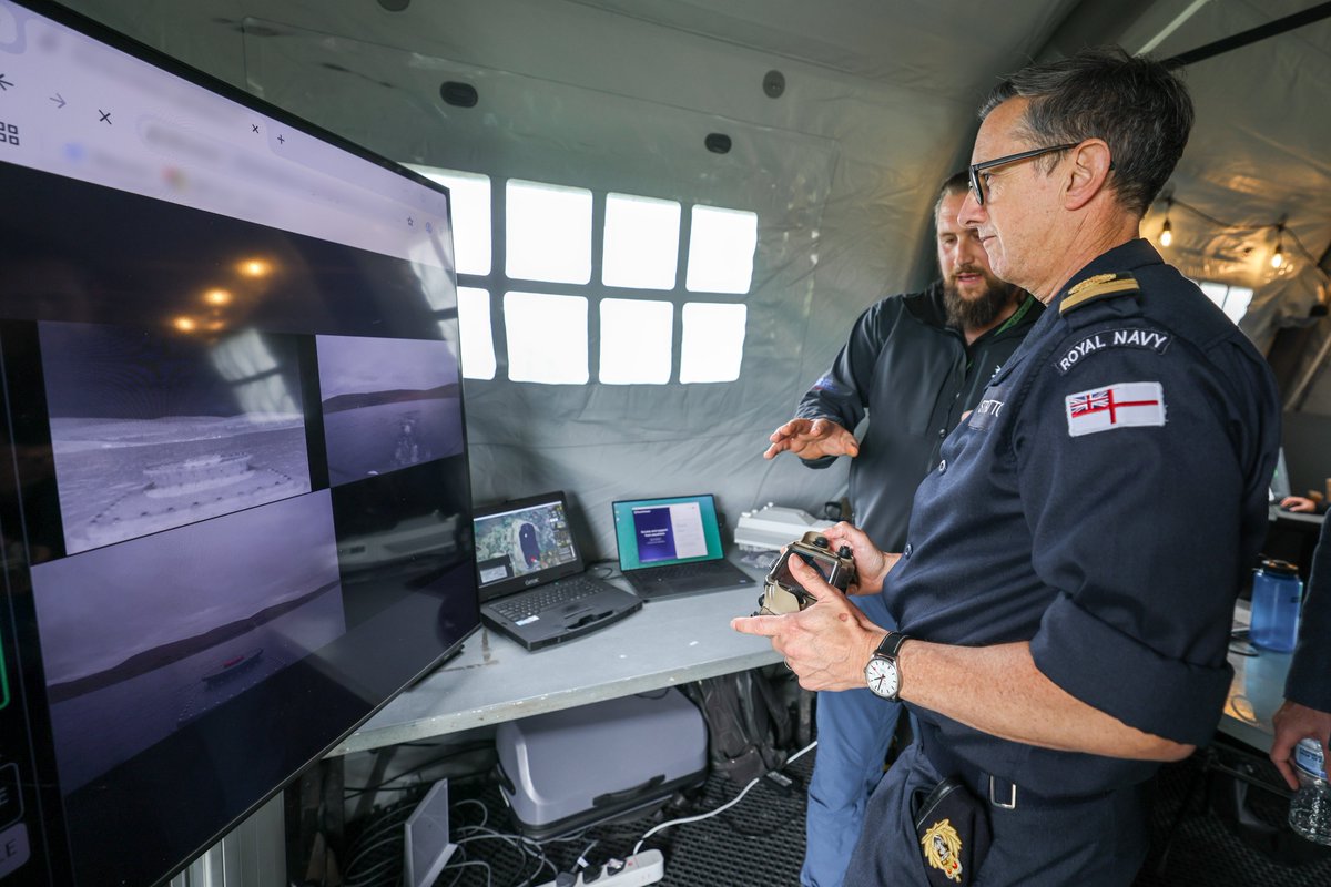 RoyalNavy's tweet image. The Royal Navy tested autonomous and uncrewed technology, from remotely-piloted boats to robot dogs, during Exercise #TridentSprint1 to show how the latest innovations can boost Digital and Information Warfare
➡️royalnavy.mod.uk/news/2025/octo…