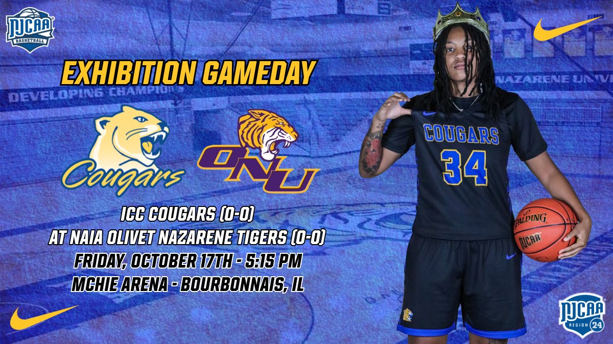 It's an exhibition gameday!! 

🏀 | ICC WBB (0-0)
🆚 | Olivet Nazarene (0-0)
📍 | 506 Kelley St, Bourbonnais
🕰️ | 5:15 PM
📺📻📊 | liinks.co/iccwomensbaske…

#ALLIN