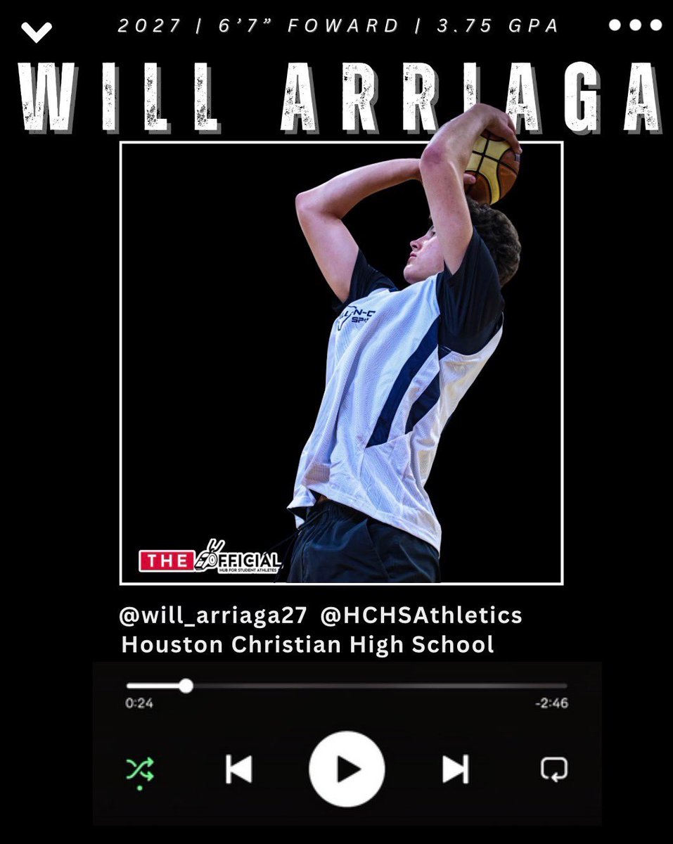 WeWorkforEverything Spotlight 💡

<a href="/will_arriaga27/">William Arriaga</a> ✍️ #NXTLevel 🗣️

2027 6’6 W Will Arriaga, 3.75gpa, <a href="/NXTLevelSN/">NXT Level Sports Network</a> | TX 📍

College Coaches 👀🔥 BUY STOCK NOW

Will does it all, plays physical, get to his spots, can shoot it plus has the mindset to dominate every possession.