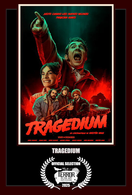 TRAGEDIUM is the last film to screen in the 1st Block on the Final Night! A Film by: Gaston Diego Haag "An unresolved debt and three thugs who are going to take care of the matter, but what is going to happen is not going to go at all as planned." TICKETS: terrorinthebay9.eventbrite.ca