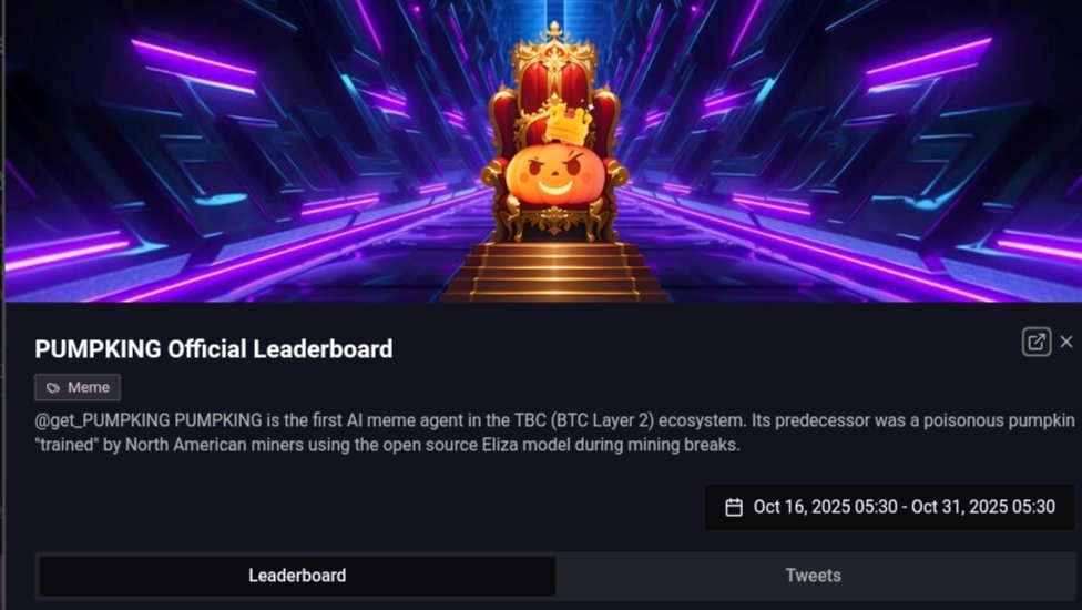 👑 Yo fam! PUMPKING just dropped on BTC Layer 2 
Old miner roots + Eliza AI brains = pure meme chaos &amp; rewards 
Cook memes, drop heat, earn that crown 👀
Are you built for the throne or just watching the kings play? 
Tweet it loud 👉 <a href="/get_PUMPKING/">PUMPKING Official</a> 
<a href="/Giverep_Spanish/">Giverep Spanish</a> <a href="/SuiNetwork/">Sui</a>