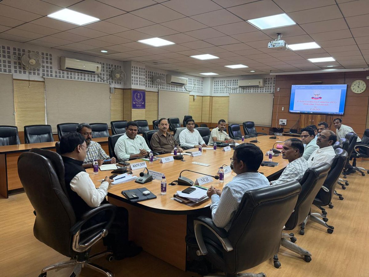 A step was taken to strengthen the coordination between all DLEAs in Uttarakhand in a war against drugs for which 1st State level Joint Coordination Committee meeting was conducted on 17.10.2025 under the Chairmanship of Sh Anand Prakash Tiwari DDG NR.