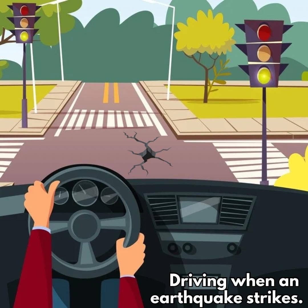 Earthquakes can strike anytime, anywhere. If you’re driving, pull over safely, steer clear of overpasses and powerlines, and stay in your vehicle until the shaking subsides. 
For helpful tips for any situation, visit: earthquake.sc/know 
#EarthquakePrep #Prepped