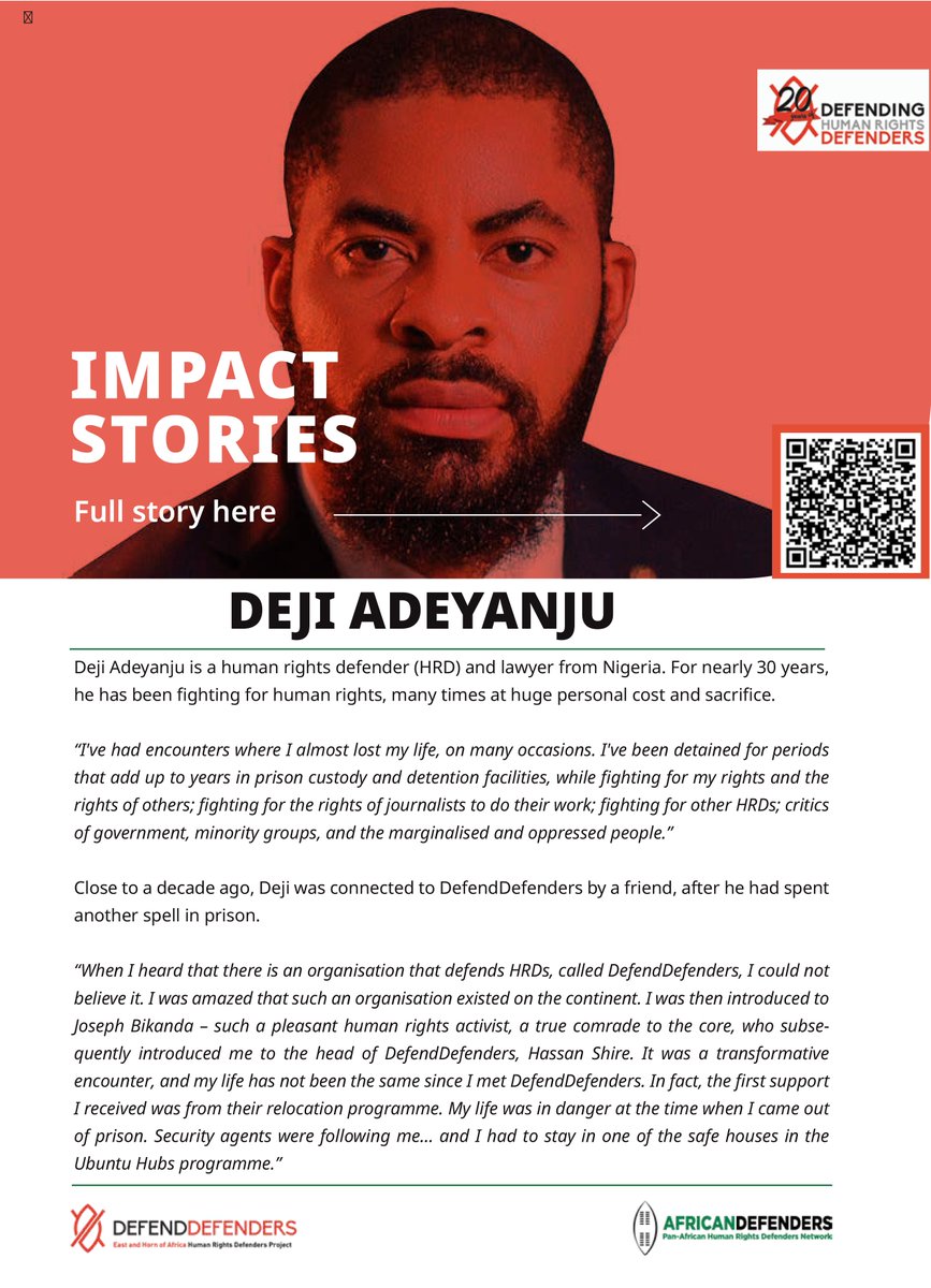 Human rights defenders (HRDs) are individuals who emerge from communities to step up and speak out against the injustices they see around them, at times putting their own lives at risk. Deji Adeyanju is one of these remarkable individuals who for nearly 30 years, has been a