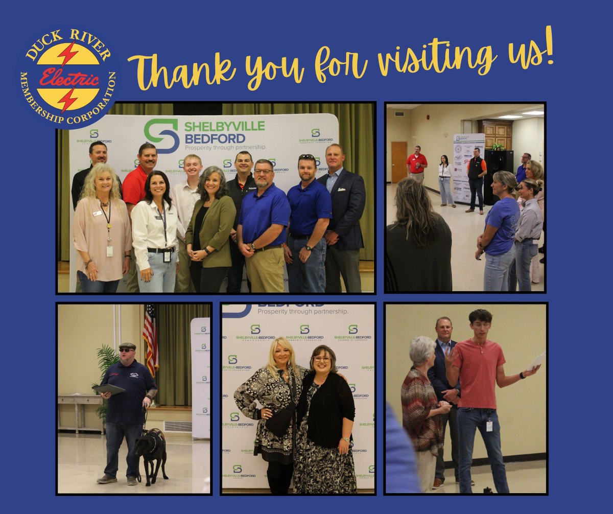 We were honored to host the October SPARK event sponsored by the Shelbyville-Bedford County Chamber of Commerce. What a wonderful way to meet and connect with businesses and individuals in our community! Thank you all for coming to Duck River Electric!