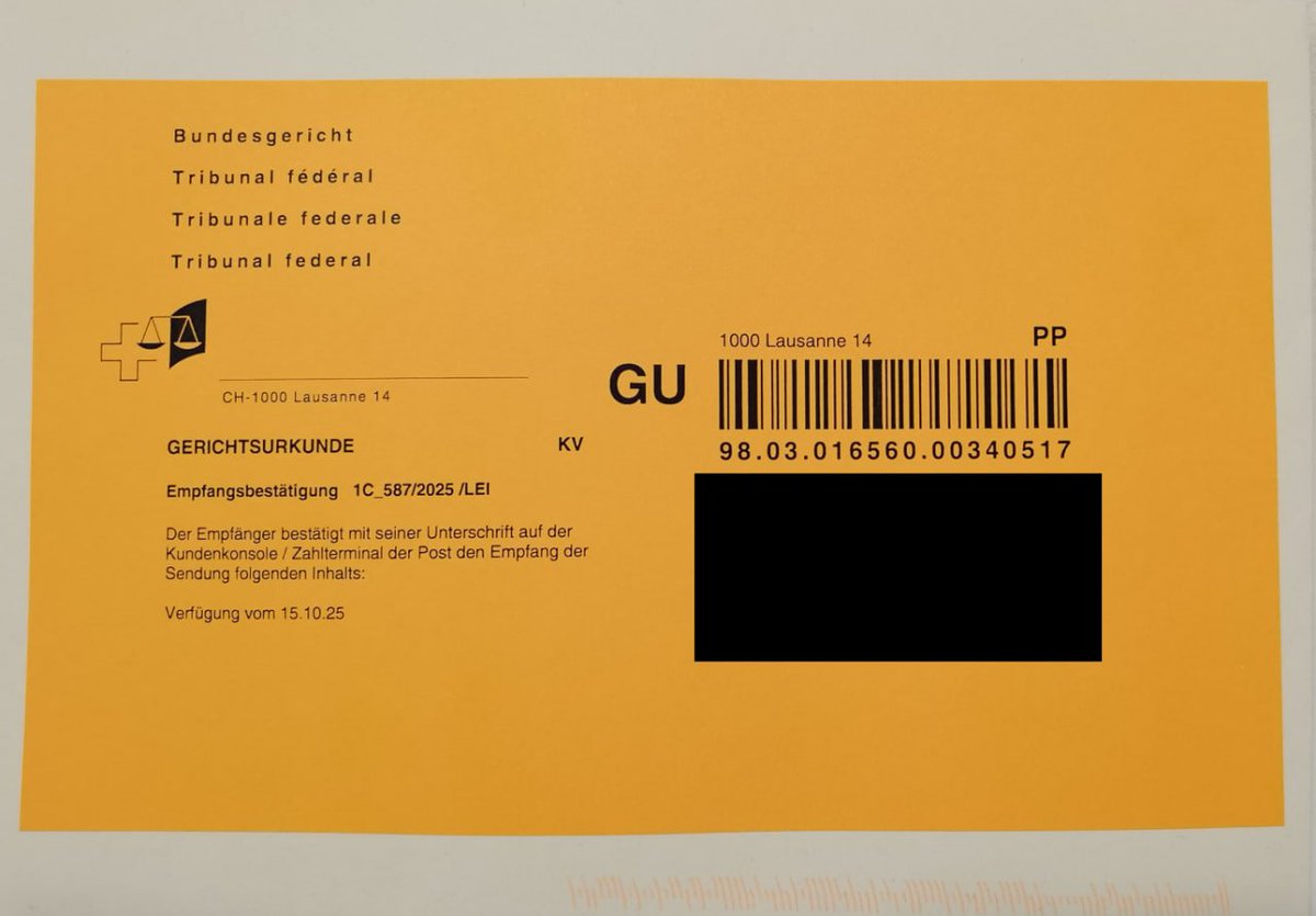 VB_Schweiz's tweet image. Das Bundesgericht hat für unsere Abstimmungsbeschwerde zum Referendum  gegen das mangelhafte E-ID-Gesetz einen Gerichtskostenvorschuss in Höhe von 1.000 Franken festgelegt

Wir sind zuversichtlich, dass uns dieser Betrag nach dem Entscheid des Bundesgerichts zurückerstattet wird.