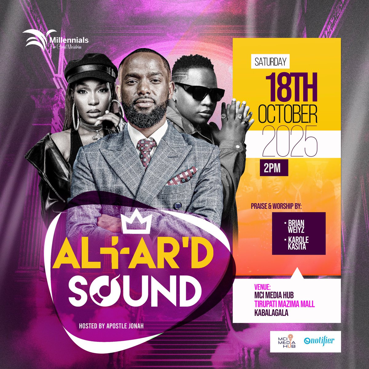 Apostle Jonah (@jonathannalebo) on Twitter photo Altar’d Sound -Where heaven meets Vibes🎼
Praise and Worship by <a href="/KaroleKasita/">karole kasita</a> and Brian Weiyz.
📍MCI Hub, Tirupati Mazima Mall,Kabalagala
⏰14:00hours Altar’d Sound -Where heaven meets Vibes🎼
Praise and Worship by <a href="/KaroleKasita/">karole kasita</a> and Brian Weiyz.
📍MCI Hub, Tirupati Mazima Mall,Kabalagala
⏰14:00hours