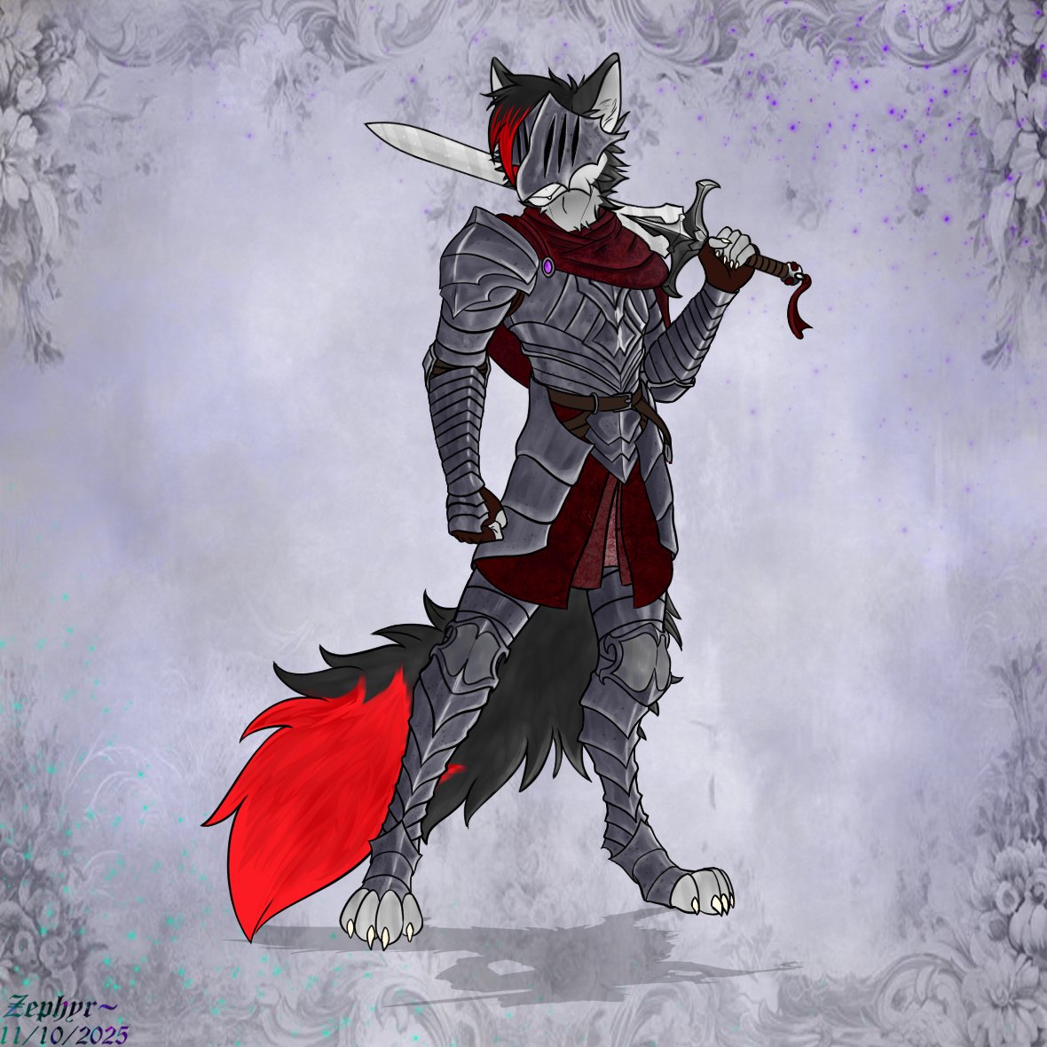 NarcosFurry's tweet photo. Après un bon moment je peux enfin publier un des Donation Goals du Fluff Évent 2025 !

Je devais avoir un dessin de mon furso en Chevalier, c'est chose faite ! 😊

Merci beacoup à Zephyr pour ton travail et ta patience ~ ❤️

#FluffEvent2025 #furryarwork https://t.co/kbl7khpL0g