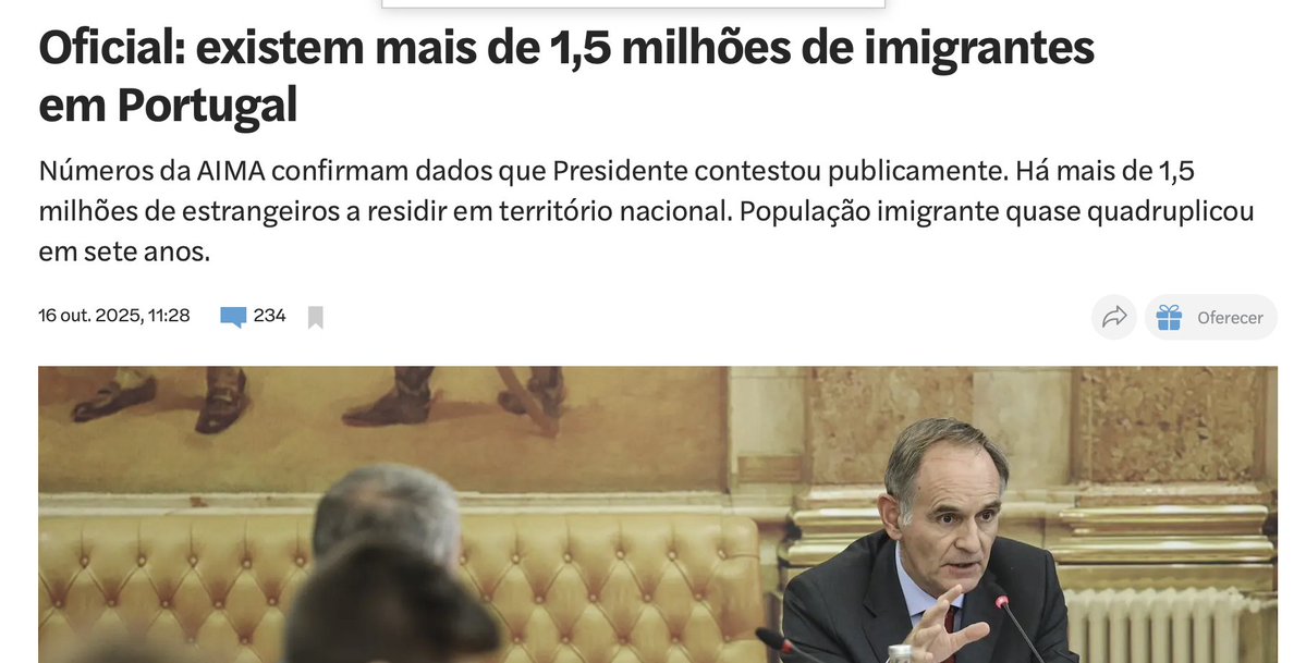 jcsqueiroz's tweet image. Os efeito da imigração descontrolada:
Serviços públicos a colapsar
Preços da Habitação elevados
Manutenção de ordenados baixos
Custo de vida em geral elevado
Os portugueses já perceberam esses efeitos, só alguns comentadores e parte da classe política é que ainda não.