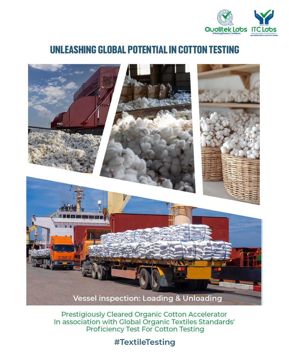 itclabsind's tweet photo. We’re proud to announce that Qualitek Labs &amp; ITC Labs have successfully cleared the Organic Cotton Accelerator, in association with Global Organic Textile Standards (GOTS), under the Proficiency Test for Cotton Testing. https://t.co/JyoPnm4vY2