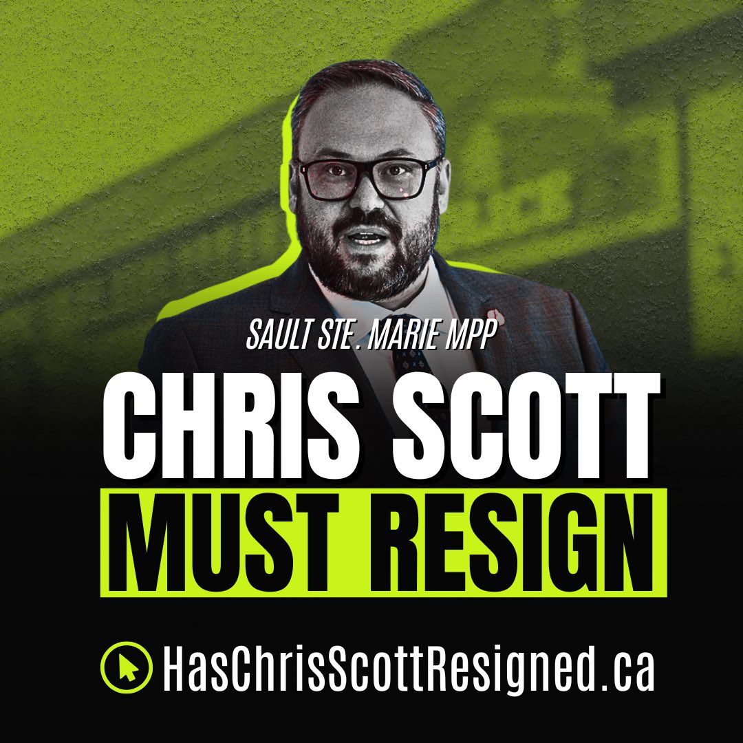 Has Sault Ste. Marie Chris Scott resigned yet? 

Nope. 

But he should. Find out why and add your voice: HasChrisScottResigned.ca