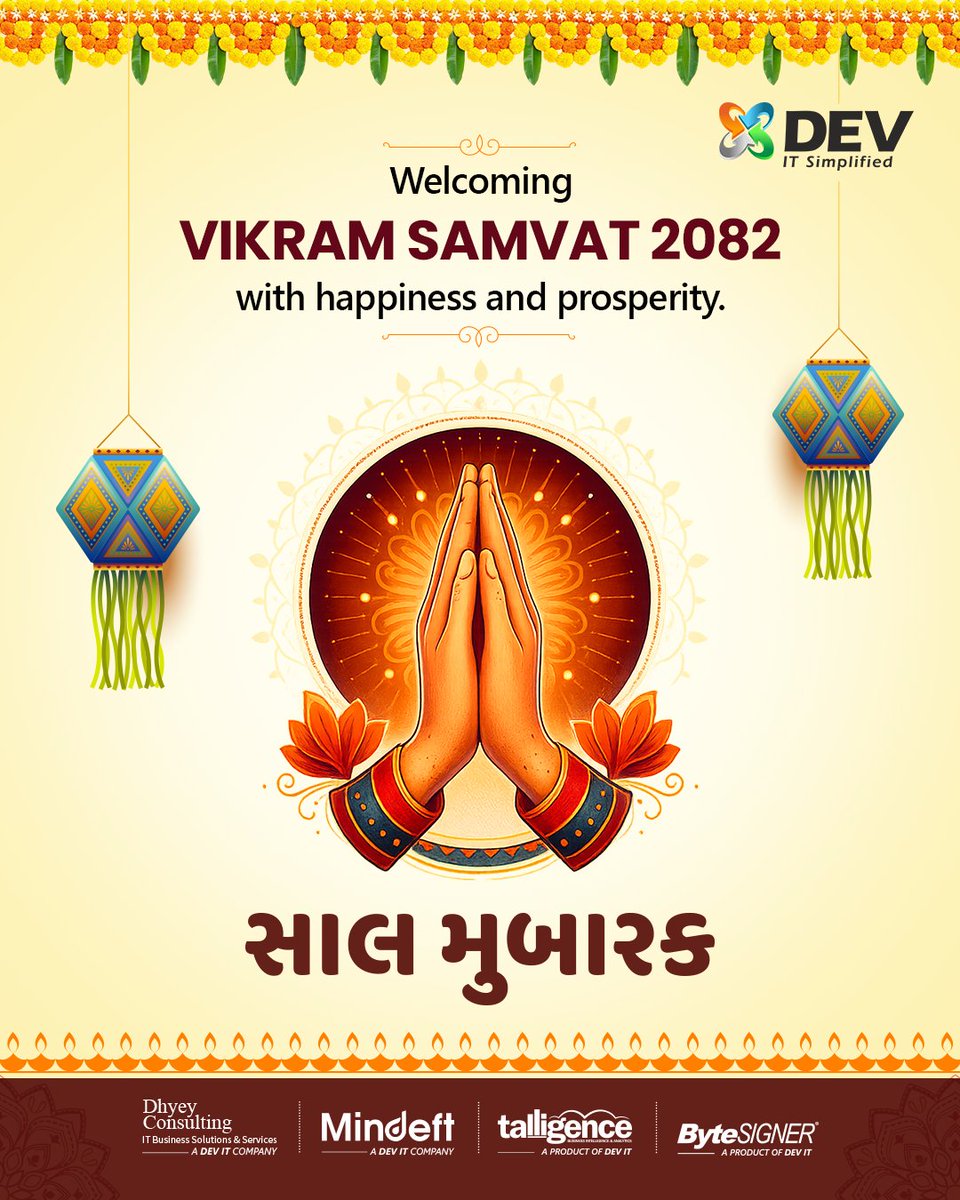 DEVITPL's tweet image. 🕉️🙏 As we step into Vikram Samvat 2082, we celebrate a new beginning rooted in tradition and guided by light. ✨

May this New Year bring prosperity, peace, and progress to you and your loved ones

🙏 સાલ મુબારક!

#DEVIT #SaalMubarak #VikramSamvat2082 #NewBeginnings