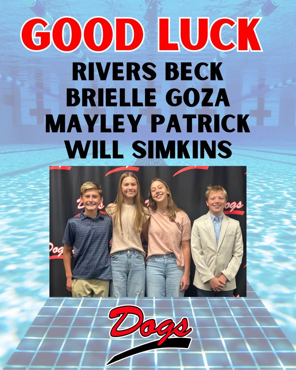 🐾 GOOD LUCK to these BMS students competing at the state swim meet today with the Brandon Bulldog Swim Team! 🌊