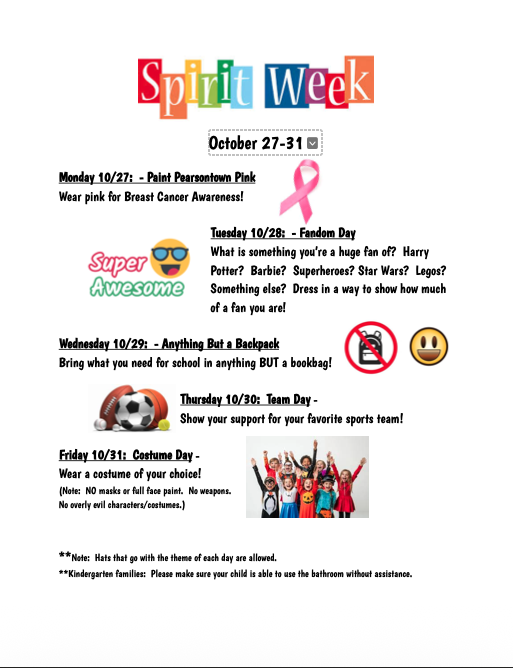 Spirit Week Fall 2025!