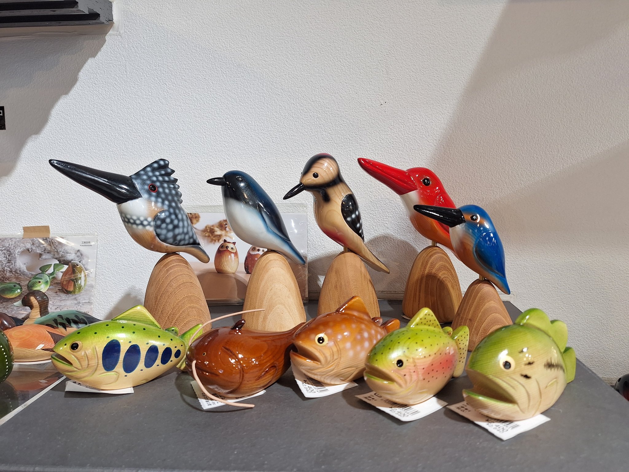 7個セット 工房西岡 ももんが つちのこ 蛇 鮎 鳥 木彫り ハンドメイド 7個セット 工房西岡 ももんが つちのこ 蛇 鮎 鳥 木 置物 ハンドメイド