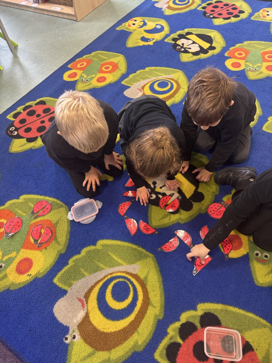 One of the children in Blossom created their own maths number and subitising dot matching game. The children have really enjoyed playing the game together!