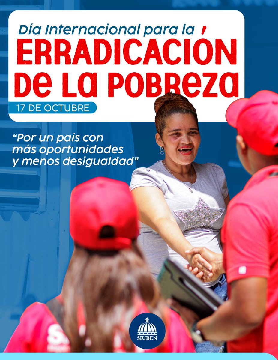 SiubenRD's tweet image. En el Día Internacional para la Erradicación de la Pobreza destacamos el papel de la información técnica en la toma de decisiones públicas.

Seguimos aportando evidencia técnica para políticas públicas más efectivas y justas.

#SIUBENRD #DatosQueTransforman