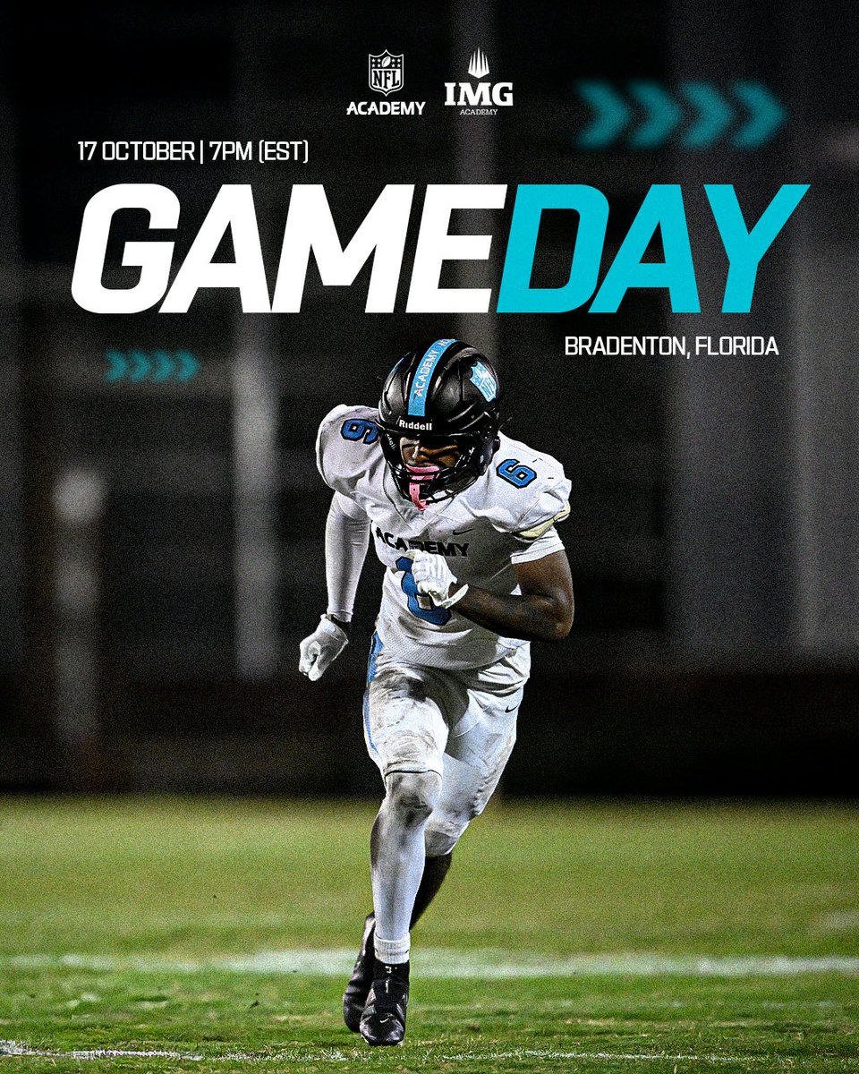 NFLAcademy's tweet photo. Friday night lights await 🔜

Watch our UK-based squad take on @IMGAcademy National Team tonight, with kick off at 19:00 (EST). 

📺: https://t.co/eDOLQlyQib https://t.co/XEQVq5s0tn