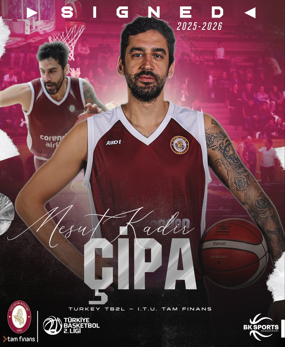 🤝 We are pleased to announce that our client Kadir Çıpa signed a deal with 🇹🇷 Turkey TB2L team İTÜ Tam Finans for until the end of 2025/26 season!