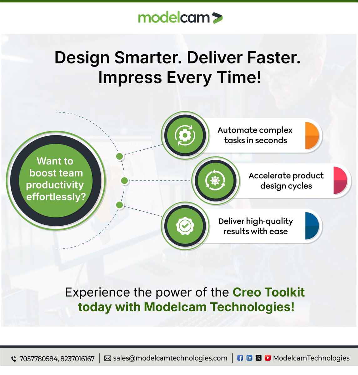 Modelcam's tweet image. 🚀 Boost productivity &amp;amp; impress your team with Creo Toolkit!
Streamline designs, reduce manual errors &amp;amp; speed up delivery with smart automation.
Experience innovation with Modelcam Technologies 👉 tinyurl.com/2s4sajbs

#CreoToolkit #PTCCreo #ModelcamTechnologies