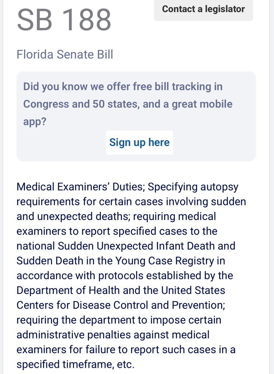 Florida Bill Would Require Medical Examiners to Include Recent Vaccination History When Investigating Sudden Deaths of Infants, Children 
publichealthpolicyjournal.com 

fastdemocracy.com/bill-search/fl…