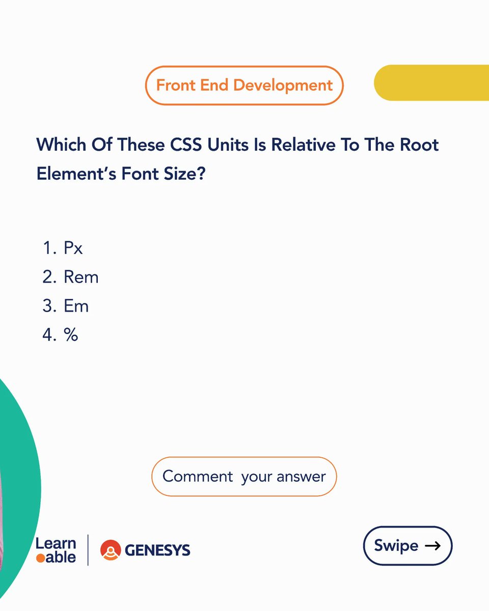 _learnable's tweet photo. Its a challenging time genies! Can you answer these 7 questions? -- one from each track.
#challenge #ChallengeAccepted #learnable #everythingislearnable #webdevelopment #tech 

@genesystechhub @_codeville https://t.co/L7FWPZpmSd