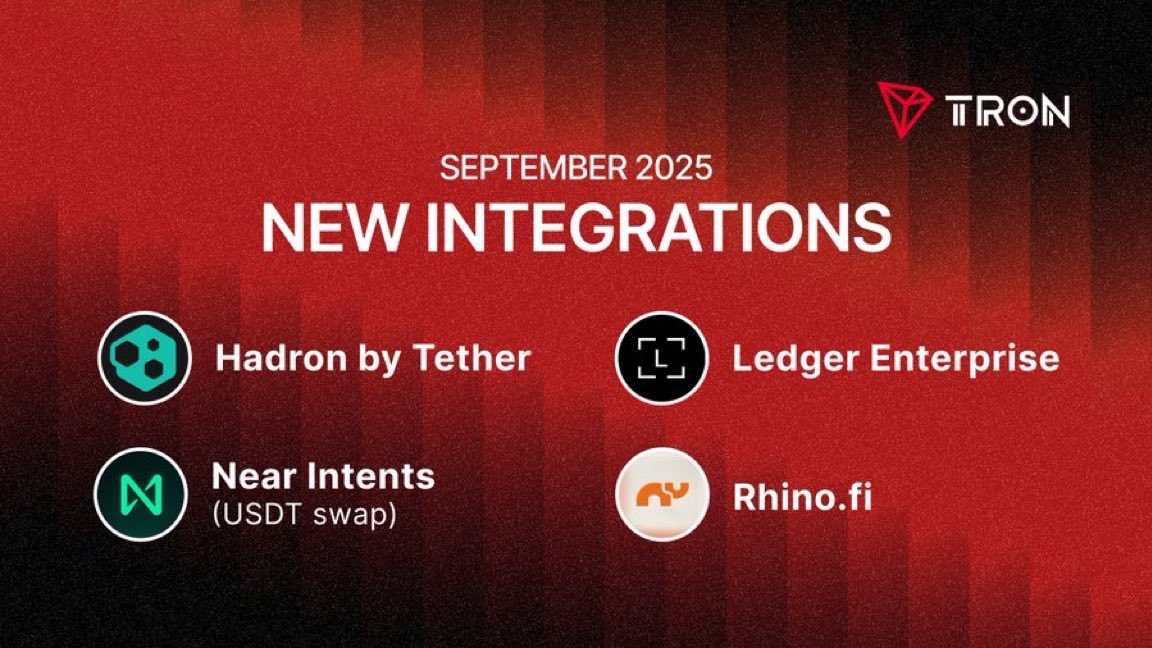 essanWeb3's tweet image. 🚨9月、TRONが爆発的に進化!新統合4つでエコシステムが超強化🔥
⠀
9月はTRONにとってマジでヤバい月でした🚀
⠀
@hadron_tether、@Ledger、@NearProtocol(Intents)、@rhinofiとの新連携で、ネットワークのつながりとコンプライアンスが一気にアップグレード💥…