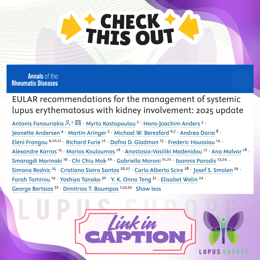✅ Great news!

🙌 New <a href="/eular_org/">EULAR</a> 2025 recommendations for the management of SLE with kidney Involvement have just been published in <a href="/eular_ARD/">Annals of the Rheumatic Diseases</a>.

Congrats to all authors for this 🔝 work! <a href="/hjanders_hans/">Hans-Joachim Anders</a> <a href="/Jeanette_Lupus/">Jeanette Andersen</a> <a href="/Kouloumasm/">Marios Kouloumas</a> <a href="/IoannisParodis/">Ioannis Parodis</a> et al.!

ard.eular.org/article/S0003-…