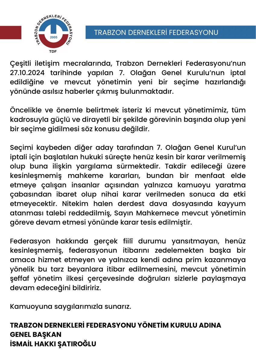 Kamuoyunun Bilgisine…