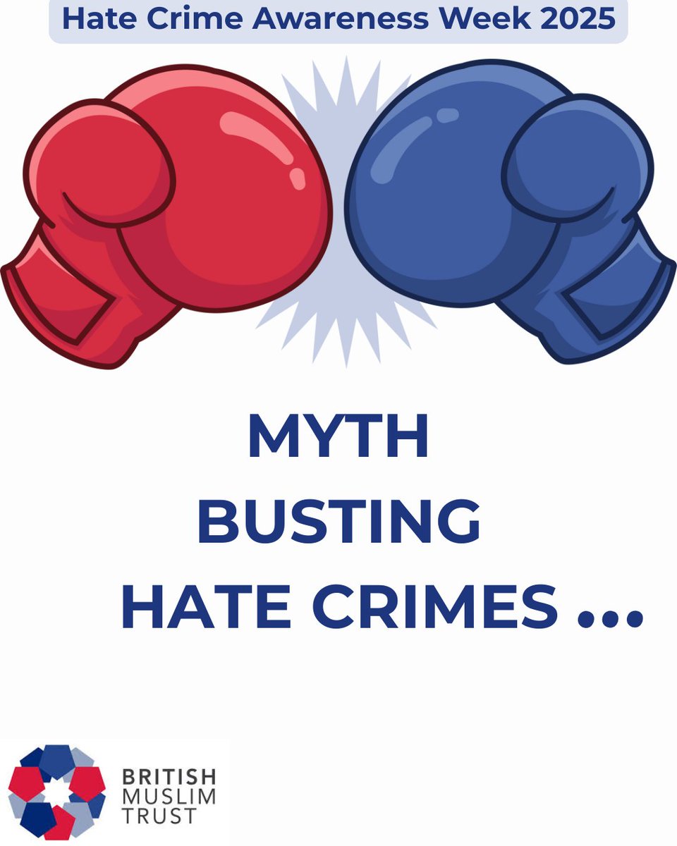 BMuslimTrust's tweet image. Myth: Hate crime is always violent.

Truth: It can be verbal, online, or through exclusion and discrimination.

Let’s challenge misconceptions together.

Unsure if what you&apos;re experiencing is a hate crime? speak with our team who are here to support you.

#MythBusting #HCAW2025…