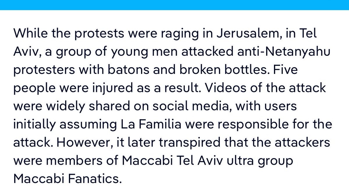 MarvaKreel's tweet image. I can’t express enough to non-football supporting normal Jews how much you DON’T want to be associated with the Maccabi Tel Aviv ultras?? They even violently attacked anti-Netanyahu Israelis

It’s like saying opposition to Millwall firms of the 1980s is anti Christian 🤦🏻‍♀️