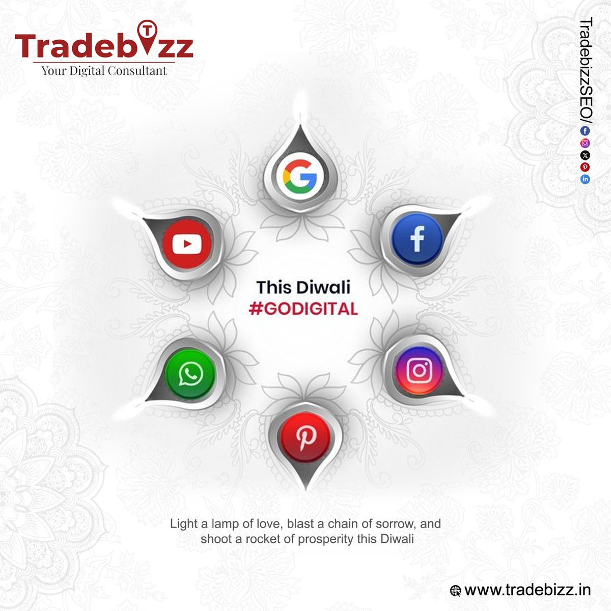 TradeBizSEO's tweet photo. 📈 𝐓𝐫𝐚𝐝𝐞𝐛𝐢𝐳𝐳 𝐰𝐢𝐬𝐡𝐞𝐬 𝐲𝐨𝐮 𝐚 𝐠𝐥𝐨𝐰𝐢𝐧𝐠 𝐃𝐢𝐰𝐚𝐥�� 𝐟𝐮𝐥𝐥 𝐨𝐟 𝐩𝐫𝐨𝐬𝐩𝐞𝐫𝐢𝐭𝐲 𝐚𝐧𝐝 𝐧𝐞𝐰 𝐨𝐩𝐩𝐨𝐫𝐭𝐮𝐧𝐢𝐭𝐢𝐞𝐬❗

May your business rise and your success multiply like the lights of Diwali! 🌟

#Tradebizz #BusinessGrowth #HappyDiwali https://t.co/OuSl31Pu3K
