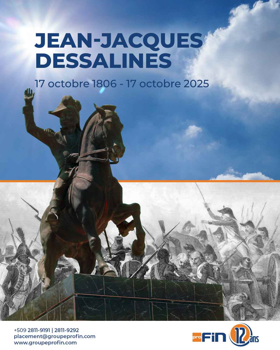 GroupeProFin's tweet image. Nan jounen sa a, nou rann omaj a Jean-Jacques Dessalines pou enpak eritaj li sou istwa ak idantite Ayiti.Wout la te deja trase — se pou nou kontinye l ak kouraj, lanmou, ak respè pou peyi nou.
#EnMémoireDeJeanJacquesDessalines #Yonlòtjan #Autrement #GroupeProFin…
