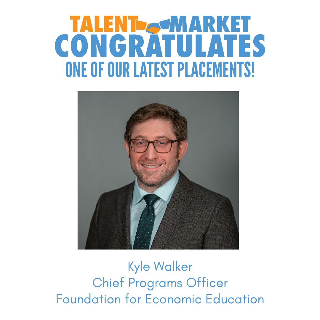 TalentMarket's tweet image. 🎉 Join us in congratulating recent Talent Market placement, Kyle Walker, for joining @feeonline as their new Chief Programs Officer! 🎉 #talentmarketplacement #libertyjob