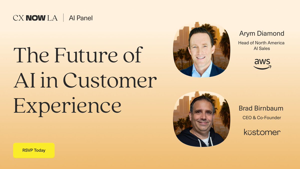 The most exciting thing about AI is the sheer opportunity it poses for innovation. It’s already changing our world now, and the potential uses to power better customer experiences are near limitless.

At CX Now LA, Kustomer CEO Brad Birnbaum will speak with Arym Diamond of