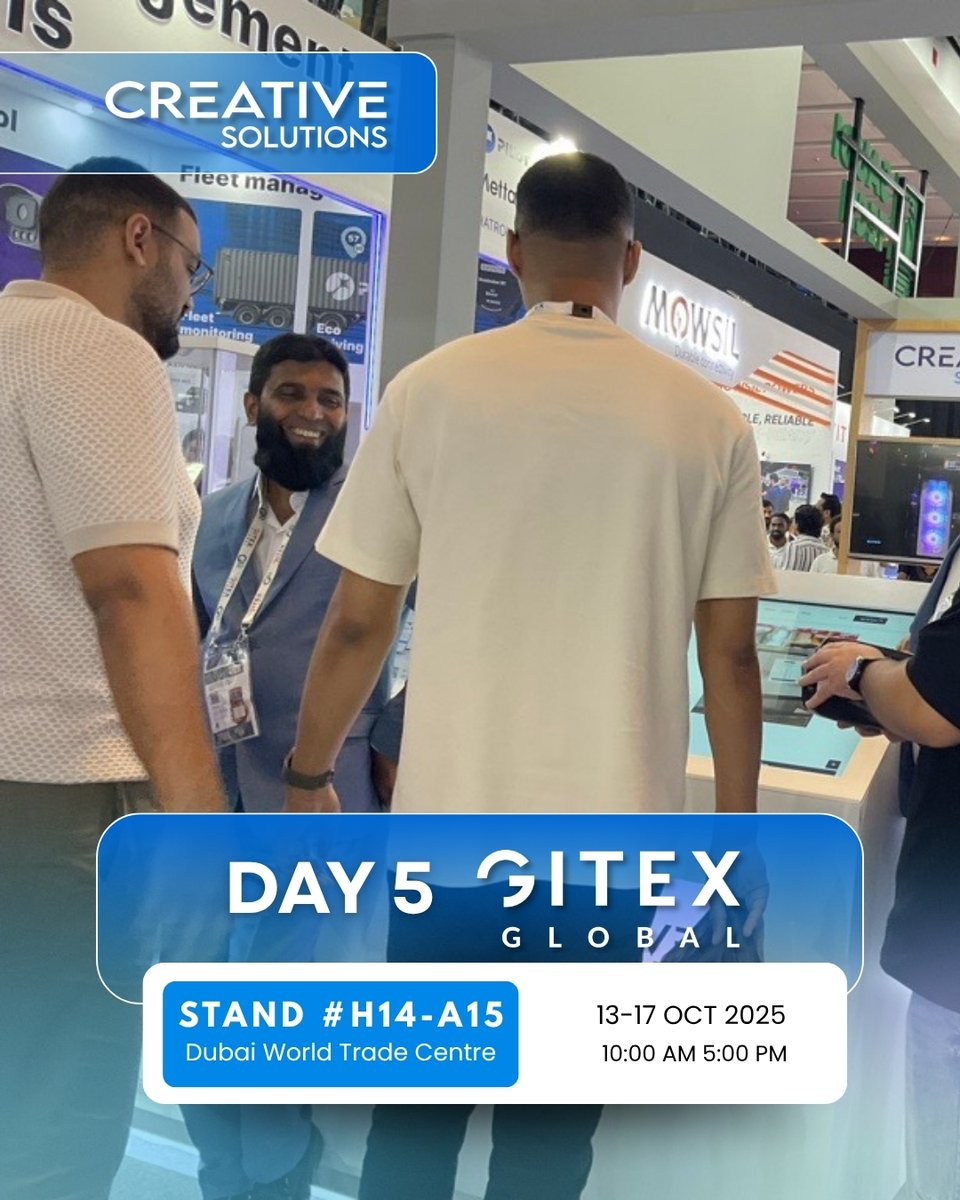 Creative_sols's tweet image. 🎉 That’s a wrap on #GITEX!

Big thanks to everyone who visited Creative Solutions at the Saudi Tech Pavilion – Stand H14-A15. 🚀
#GITEXGLOBAL #SaudiTech #صناعة_سعودية #جايتكس #دبي #الرياض #جدة #الابتكار #المعرض #التجارة #الحدث #صنع_في_السعودية #جيتكس2025 #تكنولوجيا #الإمارات